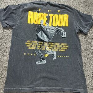 NF The Hope Tour 2023 Concert Gray Yellow Graphic Band Tee Men's Size Medium